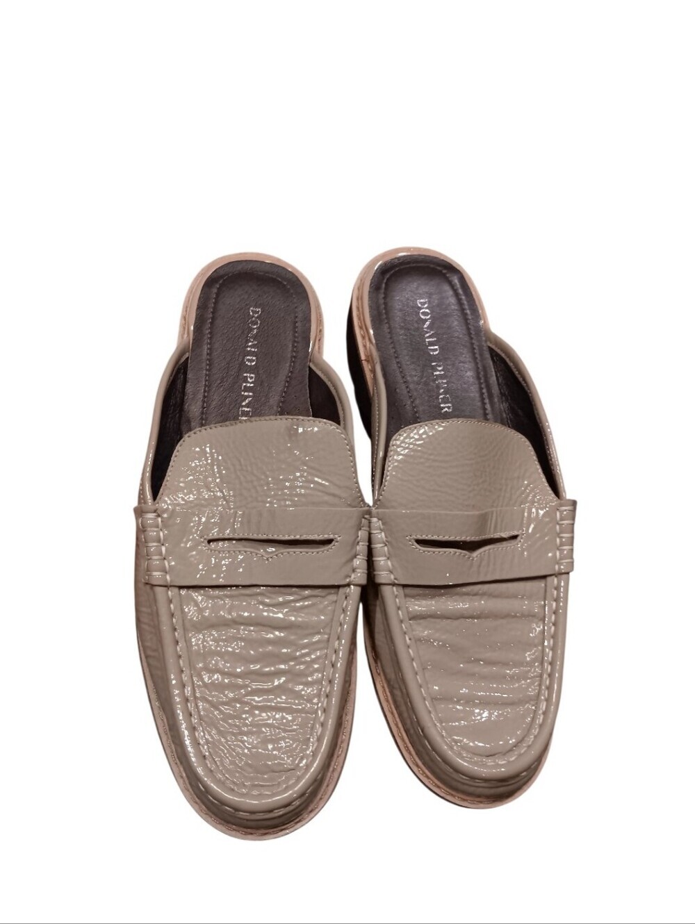 Donald Pliner Womens Slip On Heeled Hillie Mule Sandals Mushroom Size 9.5